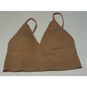 Anemone Seamless Ribbed Bralette Tan Brown Comfort Stretch Casual One Size‎